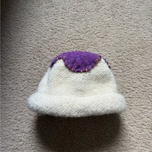 Cozy Hat with Purple Accent